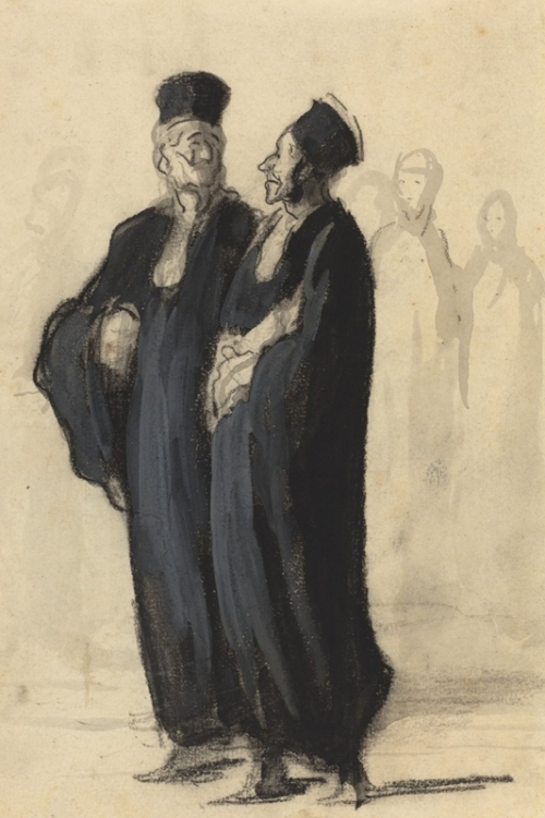 Two Lawyers Conversing By Honore Daumier Wall Art Painting Prints Poster Canvas Picture Hanging Photo Gift Idea Home Decor