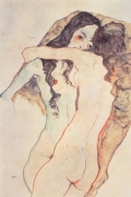 Two Women Embracing By Egon Schiele Wall Art Painting Prints Poster Canvas Picture Hanging Photo Gift Idea Home Decor