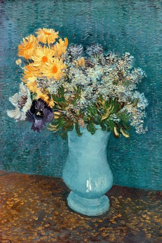 Vase with Lilacs Daisies and Anemones Vase of Flowers By Vincent van Gogh