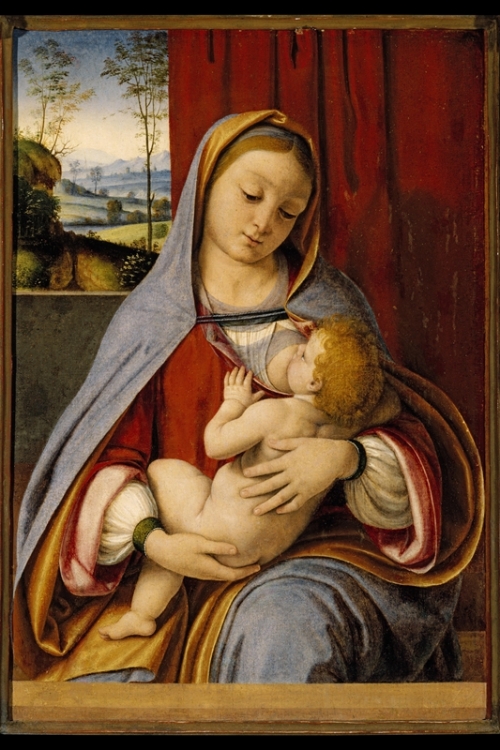 Virgin Nursing with Christ Child Maria Lactens Virgo Lactans By Andrea Solario