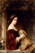 Waiting By Thomas Francis Dicksee Wall Art Painting Prints Poster Canvas Picture Hanging Photo Gift Idea Home Decor