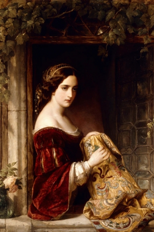 Waiting By Thomas Francis Dicksee Wall Art Painting Prints Poster Canvas Picture Hanging Photo Gift Idea Home Decor