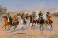 Western Cowboy By Frederic Remington Wall Art Painting Prints Poster Canvas Picture Hanging Photo Gift Idea Home Decor
