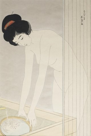 Woman Washing Her Face By Goyo Hashiguchi Wall Art Painting Prints Poster Canvas Picture Hanging Photo Gift Idea Home Decor