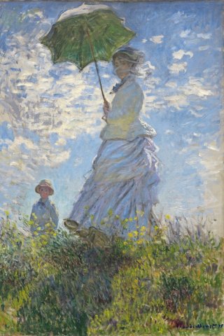 Woman with a Parasol Madame Monet and Her Son By Berthe Morisot Wall Art Painting Prints Poster Canvas Picture Hanging Photo Gift Idea Home Decor