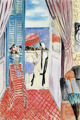 Woman with a Red Umbrella Seated in Profile By Henri Matisse Wall Art Painting Prints Poster Canvas Picture Hanging Photo Gift Idea Home Decor